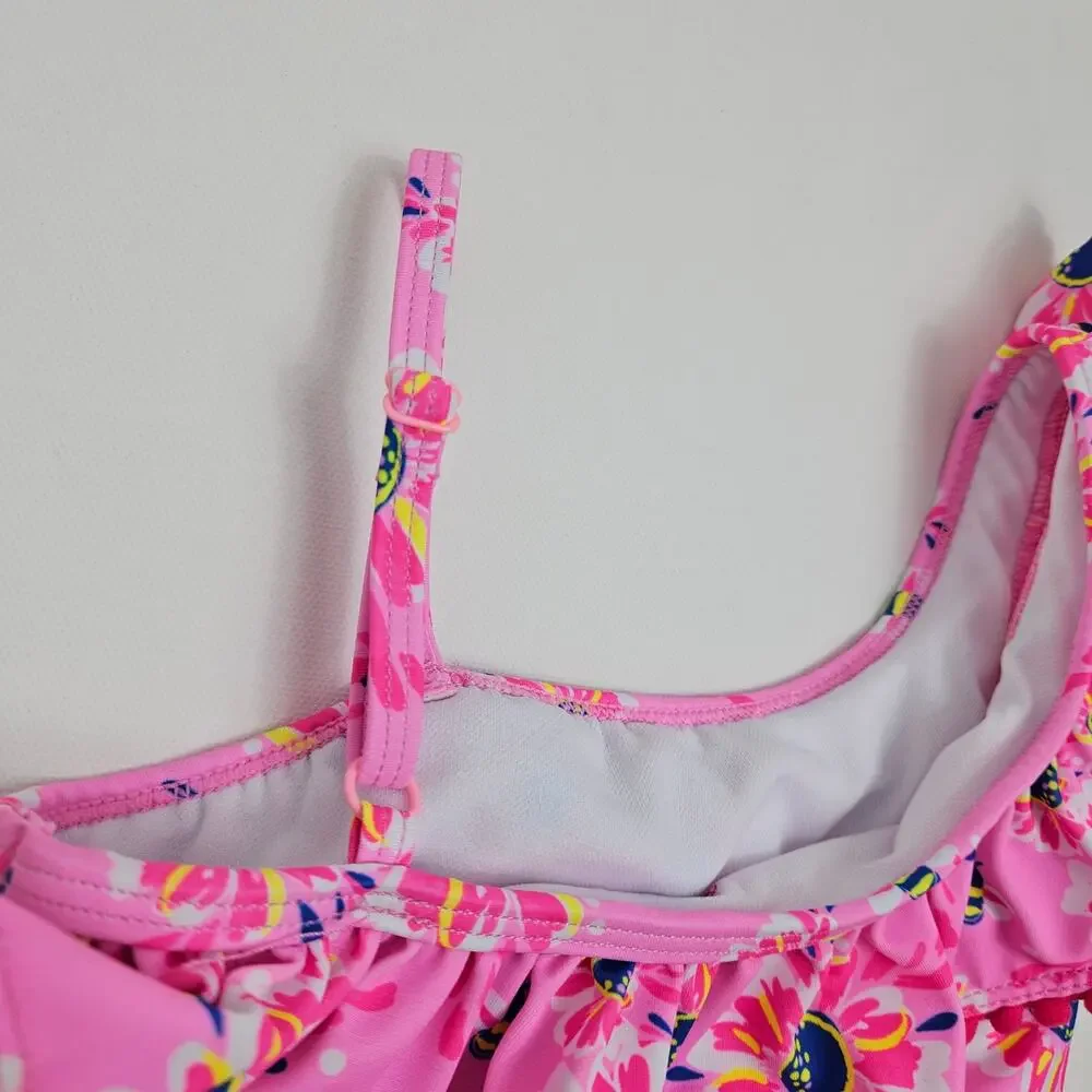 Tommy Bahama Pink Floral One-Piece‎ Swimsuit and Matching Hat | Kid's 5